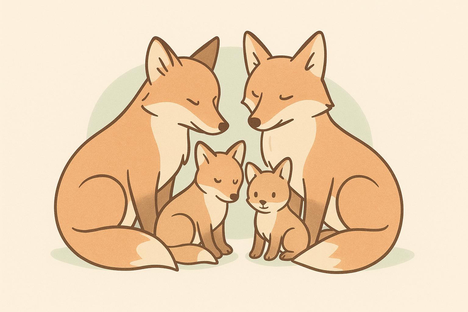 Fox family illustration representing family protection